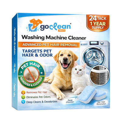 Go Clean Washing Machine Cleaner Tablets – 24 Pack (1 Year Supply) | Advanced Pet Hair & Odor Remover