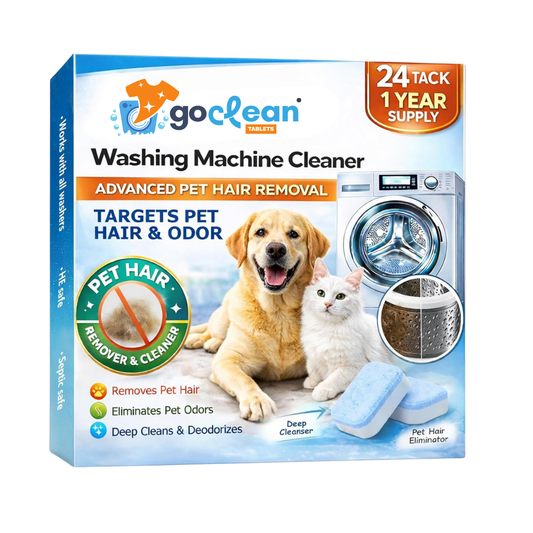 Go Clean Washing Machine Cleaner Tablets – 24 Pack (1 Year Supply) | Advanced Pet Hair & Odor Remover