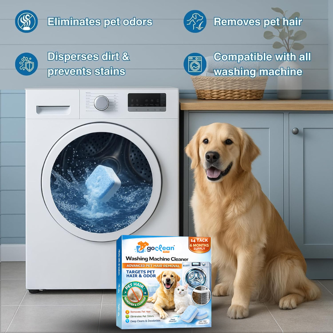 Go Clean Washing Machine Cleaner Tablets – 24 Pack (1 Year Supply) | Advanced Pet Hair & Odor Remover